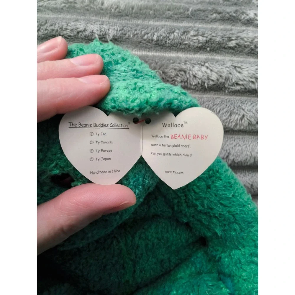NWT Wallace the Green Scottish Bear, a retired Ty Beanie Buddy